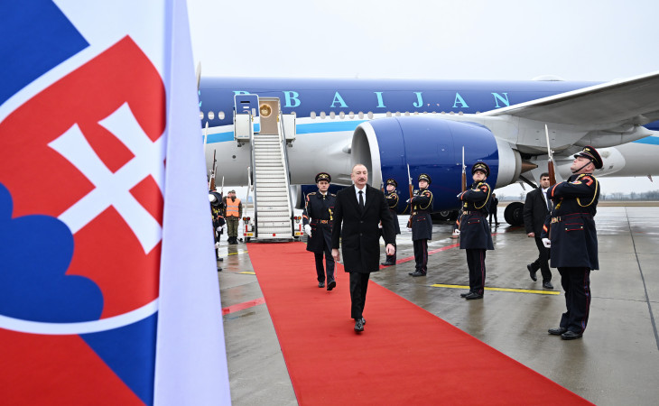Azərbaycan Prezidenti İlham Əliyev Slovakiyaya rəsmi səfərə gəlib