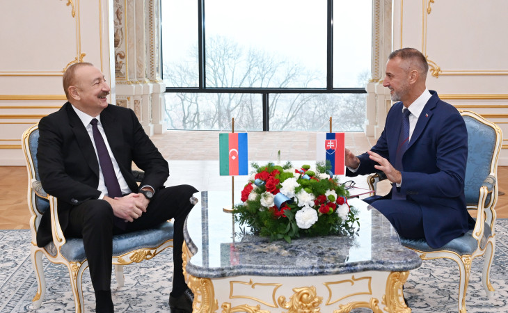 Prezident İlham Əliyevin Slovakiya Milli Şurasının sədri ilə təkbətək və geniş tərkibdə görüşləri olub