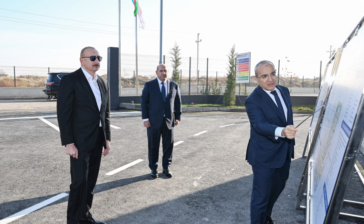 President Ilham Aliyev attended opening of metal electric pole production facility in Aghdam
