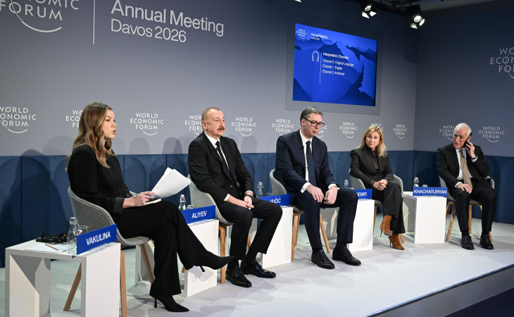 President Ilham Aliyev participated in panel session on “Defining Eurasia's Economic Identity” in Davos