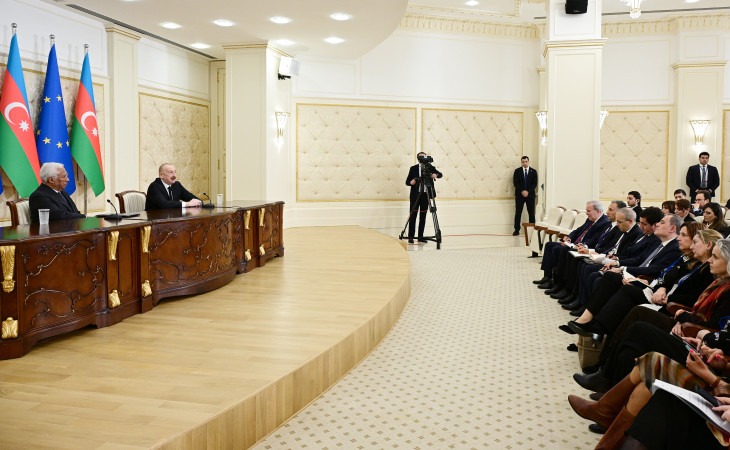 Prezident İlham Əliyev və Avropa İttifaqı Şurasının Prezidenti mətbuata bəyanatlarla çıxış ediblər 