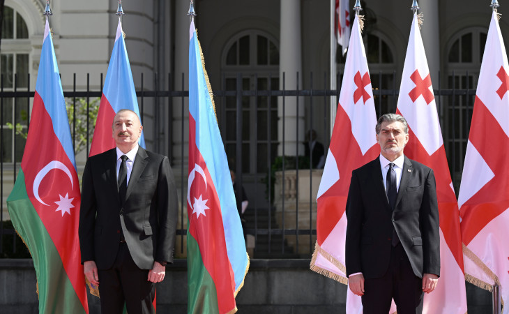 Official welcome ceremony was held for President Ilham Aliyev in Tbilisi