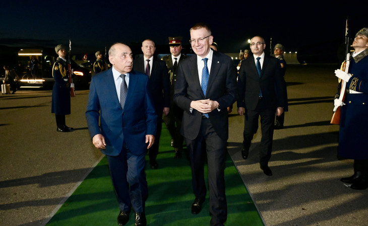 Latviya Prezidenti Edqars Rinkeviçs Azərbaycana rəsmi səfərə gəlib
