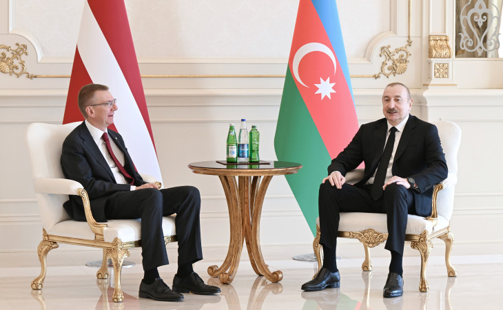 President of Azerbaijan Ilham Aliyev held one-on-one meeting with President of Latvia