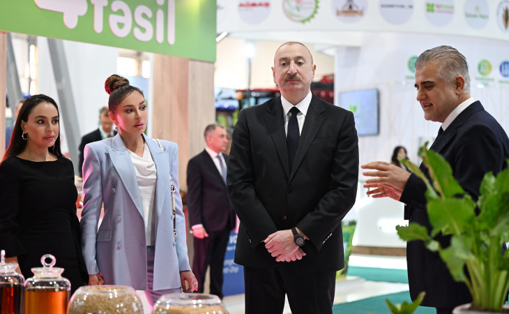 Президент Ильхам Алиев ознакомился с 19-й выставкой Caspian Agro Week и 31-й выставкой InterFood Azerbaijan
