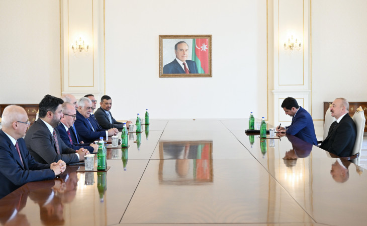 Prezident İlham Əliyev Türkiyə Böyük Millət Məclisi sədrinin rəhbərlik etdiyi nümayəndə heyətini qəbul edib