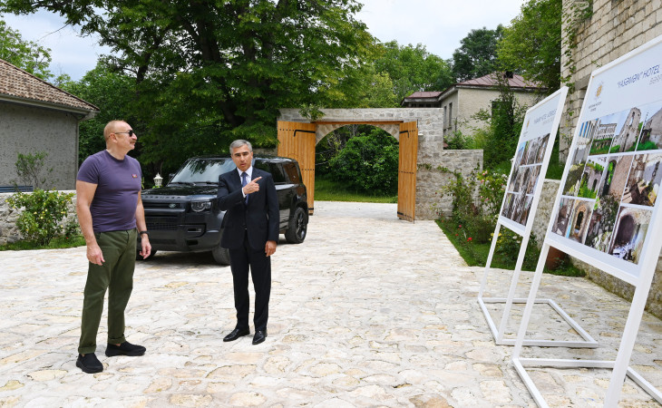 Prezident İlham Əliyev Şuşada “Yasəmən” hotelinin yeni korpusları ilə tanış olub