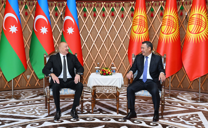 Çolpon-Ata şəhərində Azərbaycan Prezidenti İlham Əliyevin Qırğızıstan Prezidenti ilə təkbətək görüşü keçirilib 