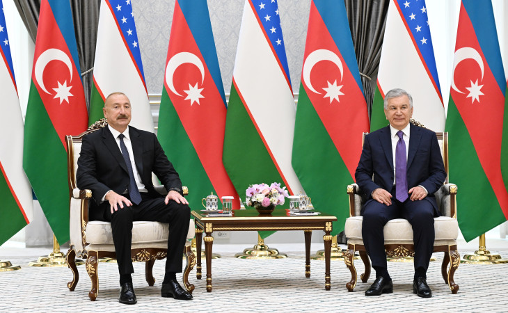 Daşkənddə Azərbaycan Prezidenti İlham Əliyevin Özbəkistan Prezidenti ilə təkbətək görüşü olub
