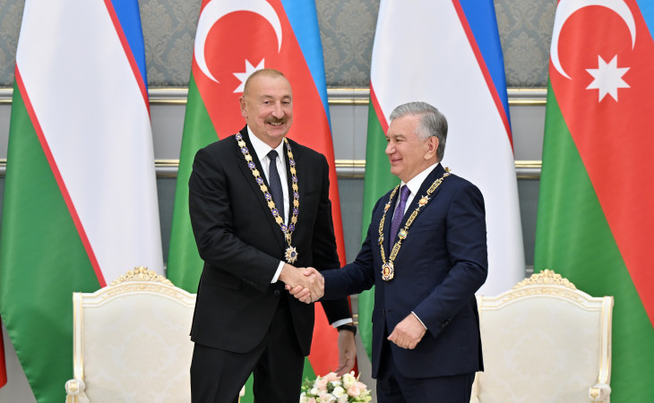 Daşkənddə Azərbaycan və Özbəkistan prezidentlərinin təltifolunma mərasimi keçirilib