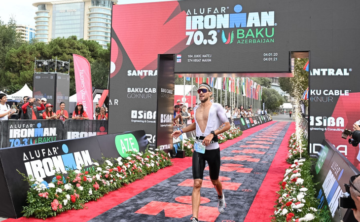Bakıda keçirilən “IRONMAN 70.3” triatlon yarışında finişə ilk çatan idmançı bəlli olub