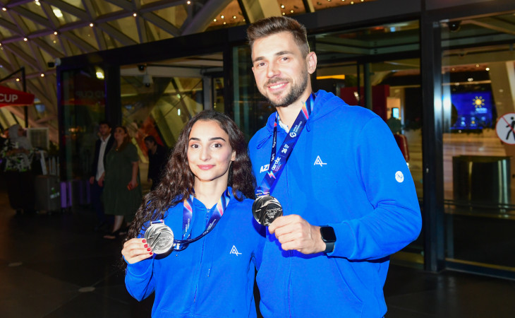 İspaniyada uğurlu nəticə qazanan Azərbaycan gimnastları Vətənə qayıdıblar