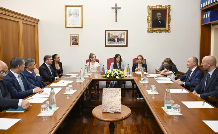 Romada Leyla Əliyeva ilə Müqəddəs Arxeologiya üzrə Pontifik Komissiyanın katibinin görüşü olub