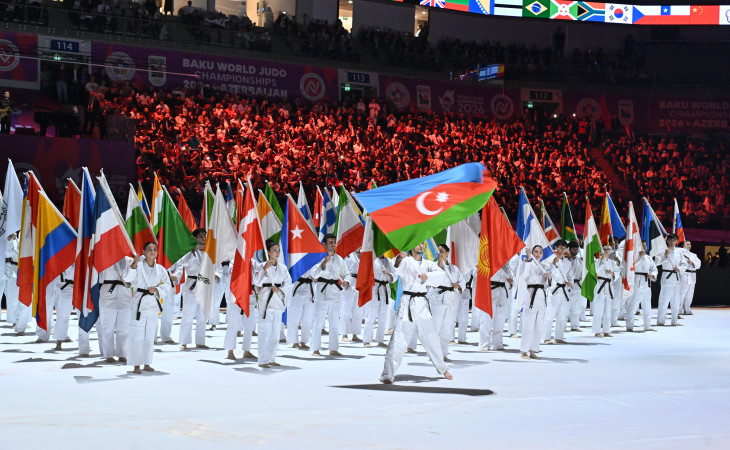 Bakıda cüdo üzrə dünya çempionatının təntənəli açılış mərasimi keçirilib 