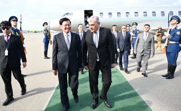 Laos Prezidenti Azərbaycana rəsmi səfərə gəlib