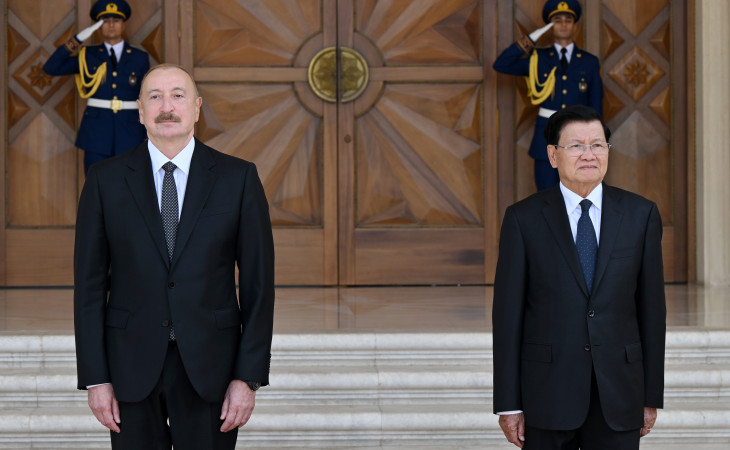 Laos Prezidentinin Bakıda rəsmi qarşılanma mərasimi olub