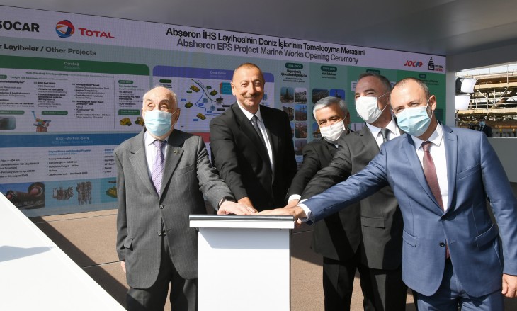 President Ilham Aliyev attended groundbreaking ceremony of Absheron field offshore operations