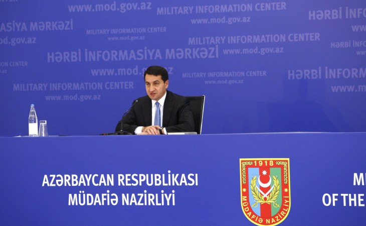 Hikmət Hacıyev: Ermənistan öz ərazisindən yaşayış məntəqələrimizə raket hücumu həyata keçirməklə Cenevrə Konvensiyasını pozur