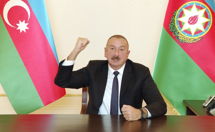 Президент Ильхам Алиев: Сейчас мы показали кто есть кто. Азербайджанский солдат гонит их как собак!
