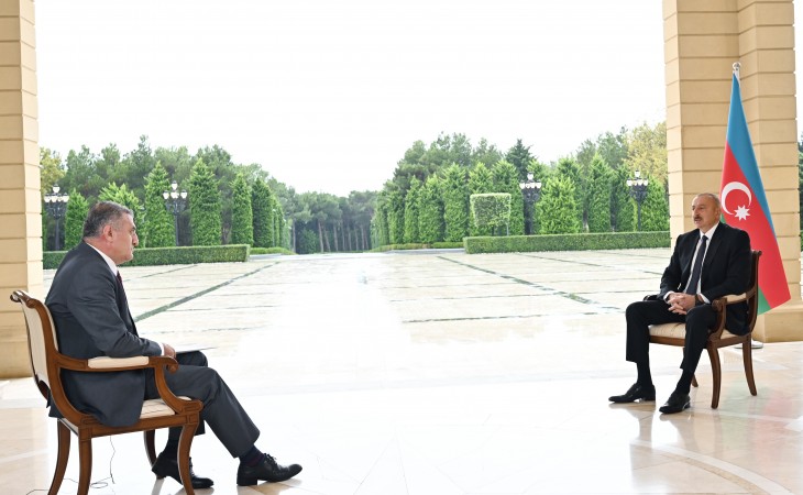 President Ilham Aliyev was interviewed by TRT Haber TV channel
