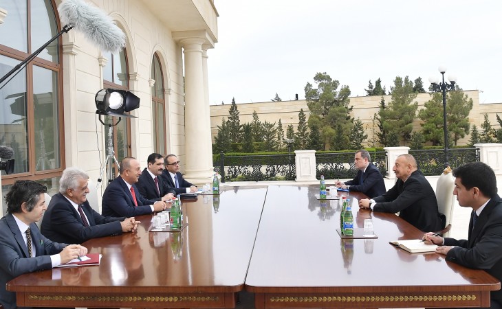 President Ilham Aliyev received delegation led by Turkish Foreign Minister