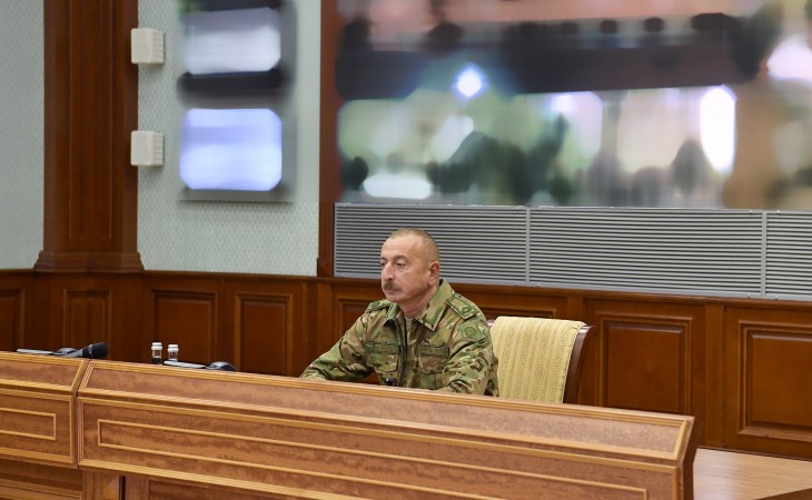 Operational meeting was held under the leadership of President, Commander-in-Chief Ilham Aliyev at Central Command Post of the Ministry of Defense