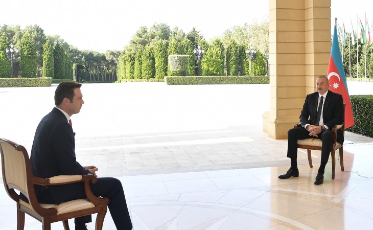 President Ilham Aliyev was interviewed by Turkish Haber Global TV channel
