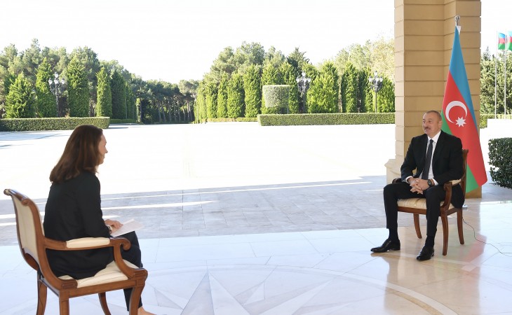 President Ilham Aliyev was interviewed by France 24 TV channel