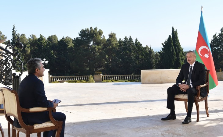 President Ilham Aliyev was interviewed by Turkish A Haber TV channel