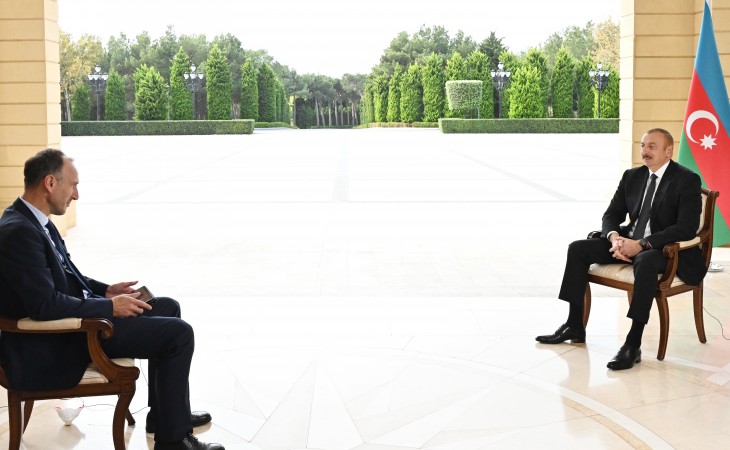 President Ilham Aliyev was interviewed by German ARD TV channel