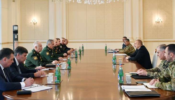 President Ilham Aliyev received delegation led by Russian defense minister
