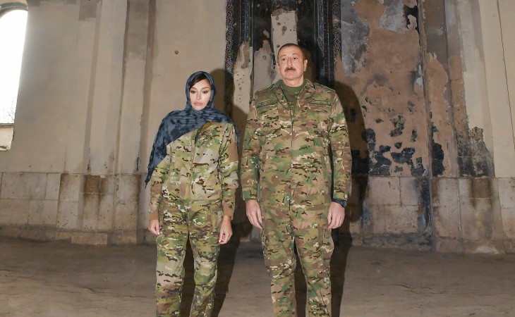 President Ilham Aliyev and first lady Mehriban Aliyeva visited liberated from occupation Aghdam city