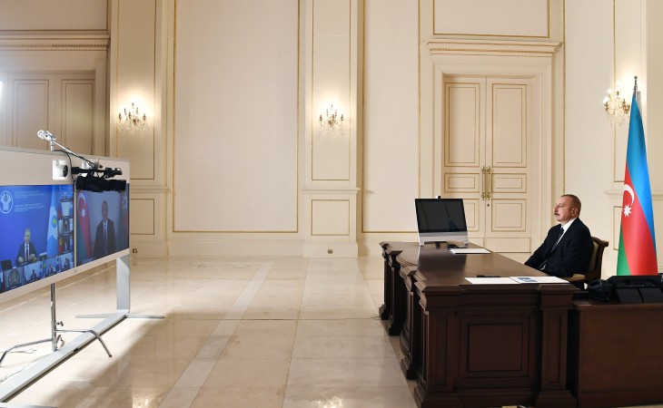 President Ilham Aliyev attended CIS Heads of State Council's session in video conference format