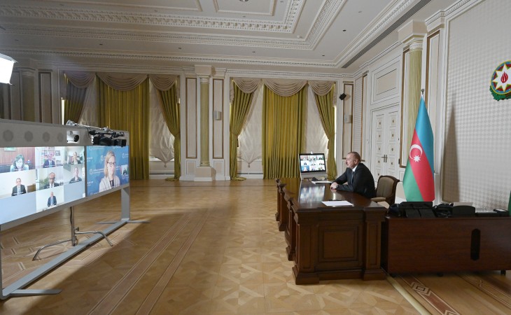 Состоялась видеоконференция между Президентом Ильхамом Алиевым и новым вице-президентом и другими редставителями Всемирного банка