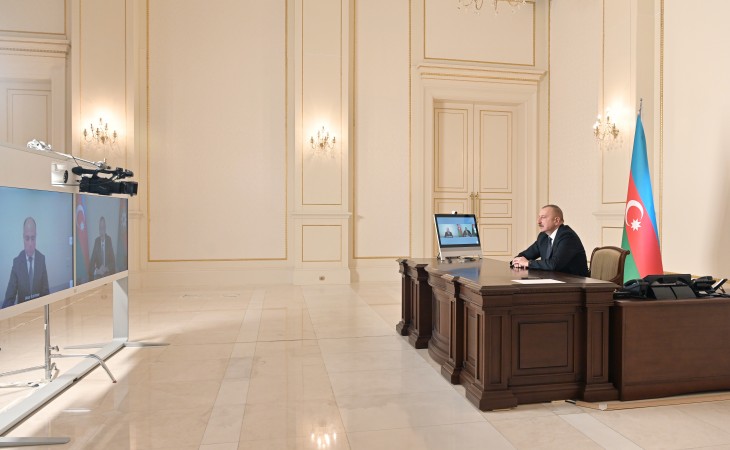 President Ilham Aliyev received in a video format Anar Karimov on his appointment as Minister of Culture