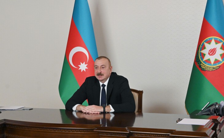 A meeting through video conferencing was held between President Ilham Aliyev and President of Turkmenistan Gurbanguly Berdimuhamedov