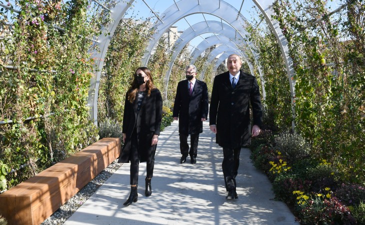 President Ilham Aliyev and first lady Mehriban Aliyeva attended opening of new forest park in Yasamal district