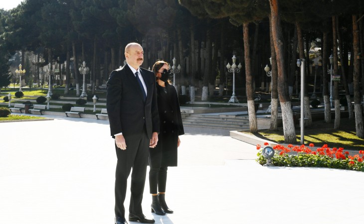 President Ilham Aliyev and first lady Mehriban Aliyeva inaugurated several social facilities in Absheron district, as well as newly laid forest park in Yasamal district
