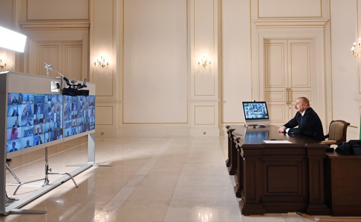President Ilham Aliyev made a speech at 7th Ministerial Meeting of Southern Gas Corridor Advisory Council through video conferencing