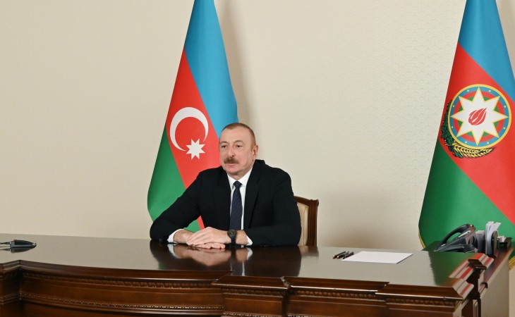 President Ilham Aliyev received in a video format co-chair of Nizami Ganjavi International Center