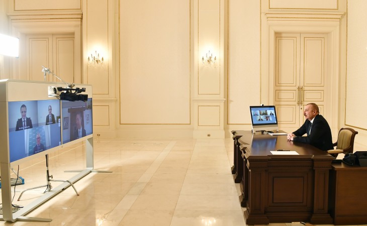 President Ilham Aliyev received in a video format Chief Executive Officer and other senior officials of Signify