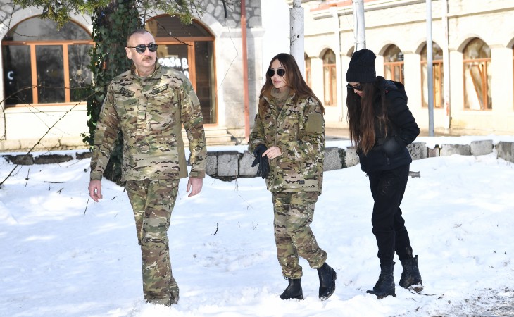 President Ilham Aliyev and first lady Mehriban Aliyeva visited city of Shusha