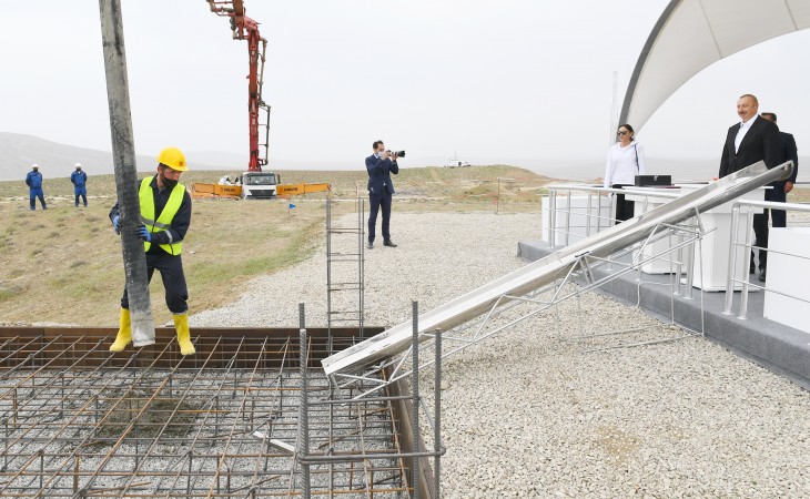 Groundbreaking ceremony was held for Mud Volcanoes Tourism Complex in Absheron district President Ilham Aliyev and First Lady Mehriban Aliyeva attended the event