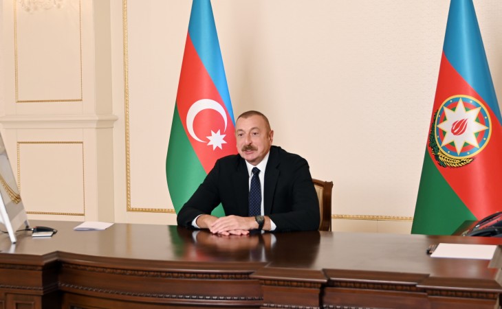 President Ilham Aliyev met with President of World Economic Forum in video conference format