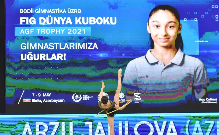 Gimnastımız Arzu Cəlilova dünya kubokunda halqa ilə çıxış edib