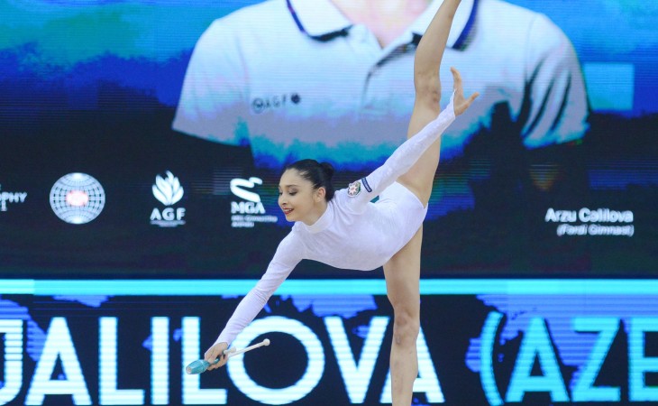 Gimnastımız Arzu Cəlilova dünya kubokunda lent ilə çıxış edib