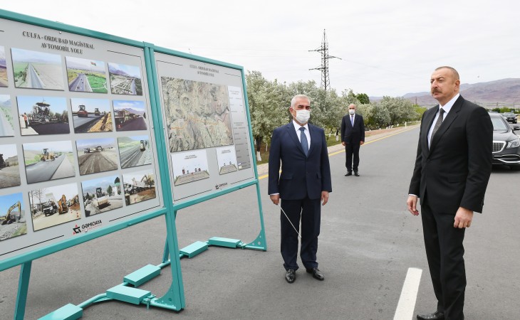 President Ilham Aliyev attended inauguration of Julfa-Ordubad highway