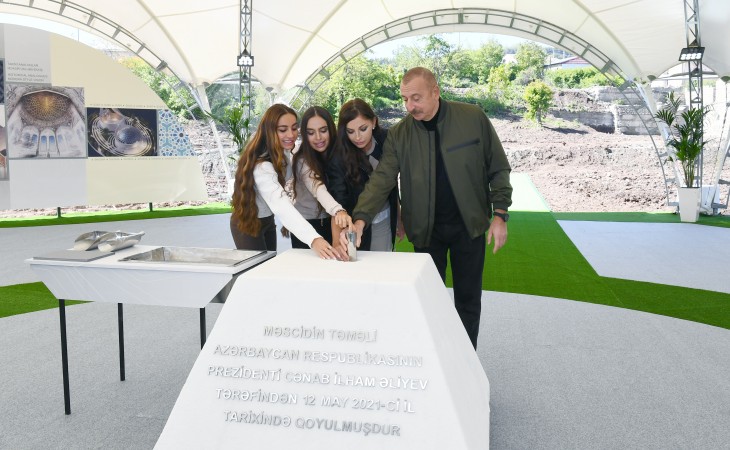 President Ilham Aliyev laid foundation stone for new mosque in Shusha