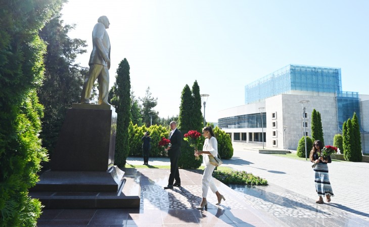 President Ilham Aliyev arrived in Gabala district for visit
