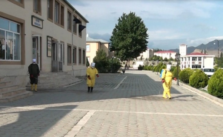Şahbuz rayonunda prospekt və küçələr dezinfeksiya edilib